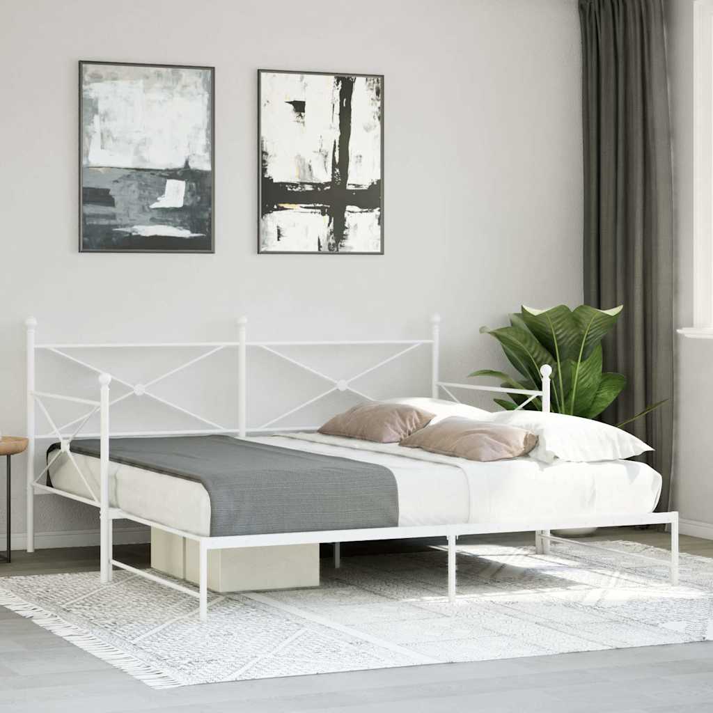 Dagseng med trille uten madrass hvit 100x190 cm stål