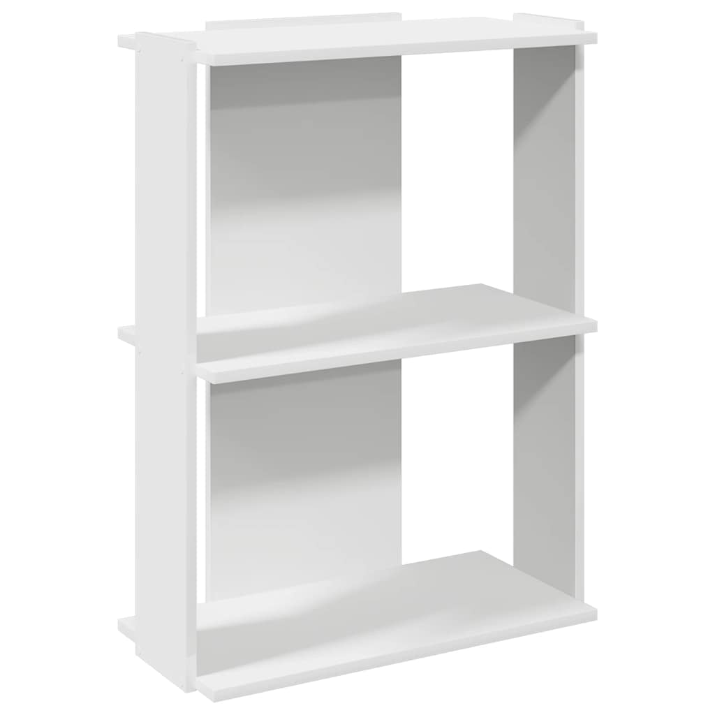 Bokhylle 3 etasjer hvit 60x30x80 cm konstruert tre