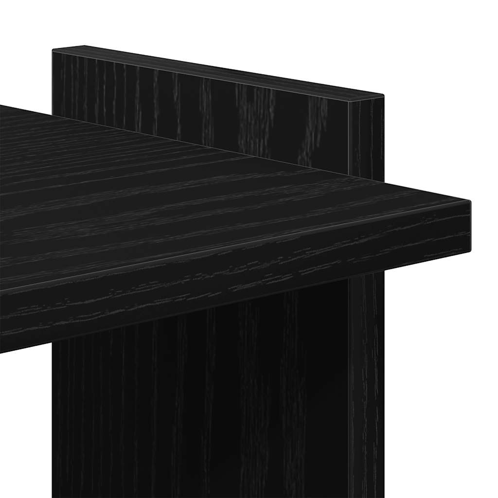 Bokhylle 3 etasjer svart 60x30x120 cm konstruert tre