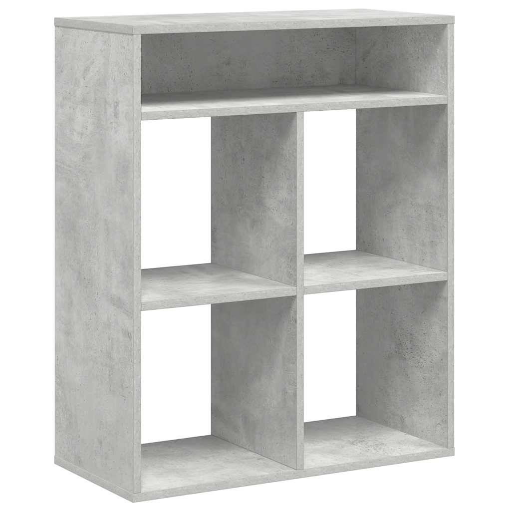 Bokhylle betonggrå 66x31x80 cm konstruert tre