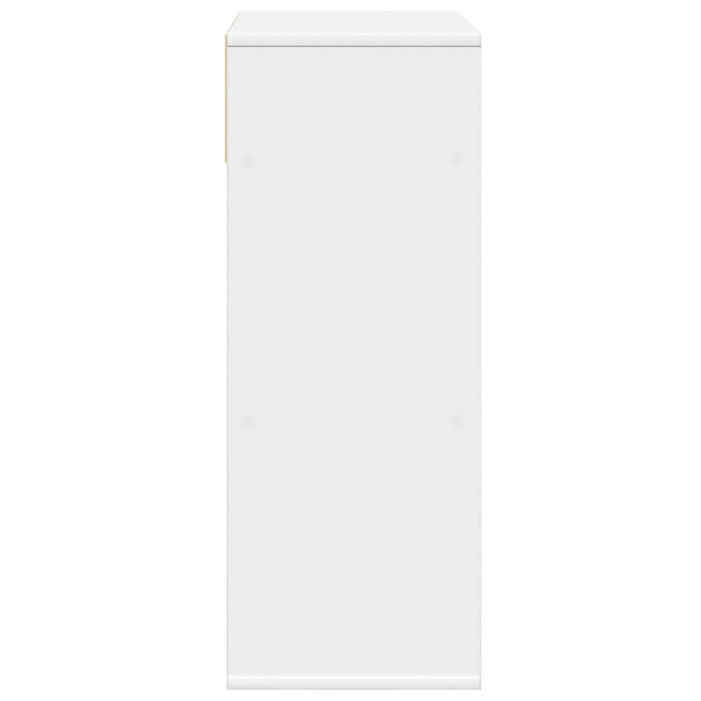 Bokhylle hvit 66x31x80 cm konstruert tre