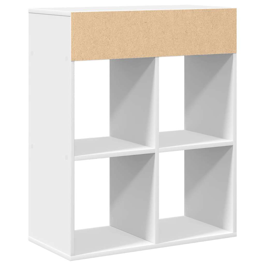 Bokhylle hvit 66x31x80 cm konstruert tre