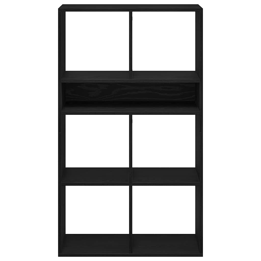 Bokhylle svart 66x31x112 cm konstruert tre