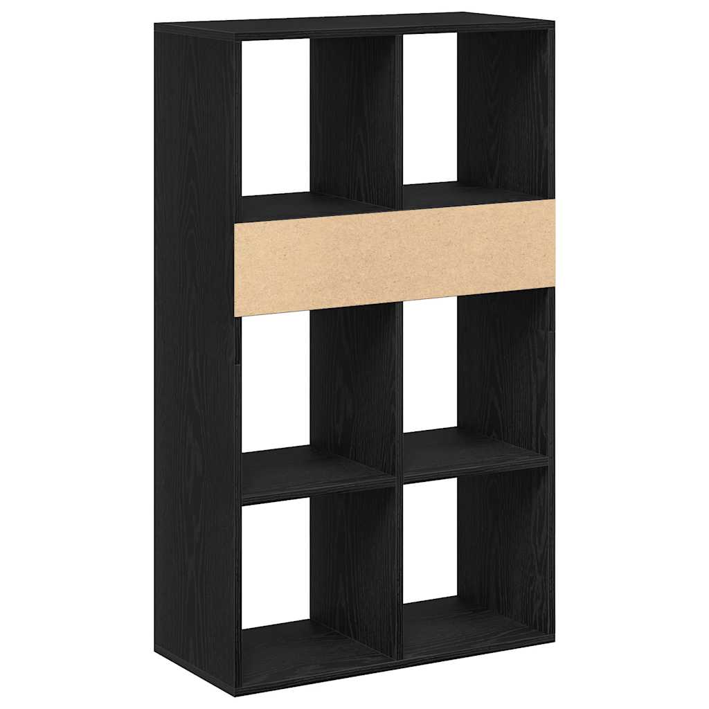 Bokhylle svart 66x31x112 cm konstruert tre