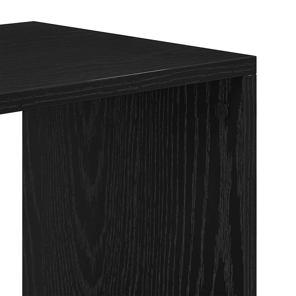 Bokhylle svart 66x31x112 cm konstruert tre