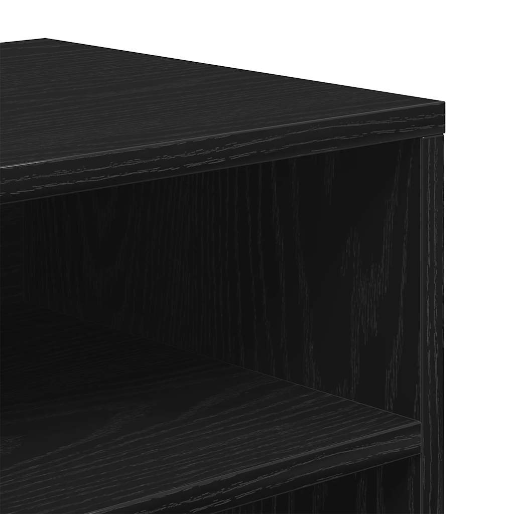Bokhylle svart 66x31x80 cm konstruert tre
