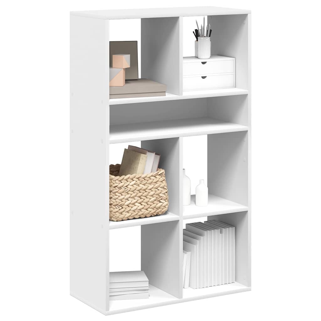 Bokhylle hvit 66x31x112 cm konstruert tre