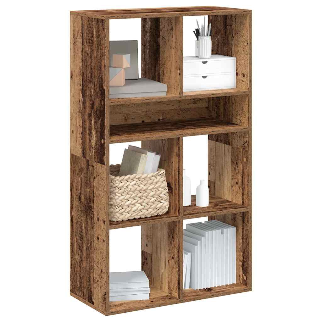 Bokhylle gammelt tre 66x31x112 cm konstruert tre