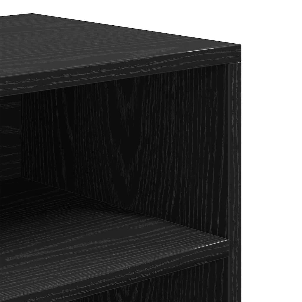 Bokhylle svart 60x30x71,5 cm konstruert tre