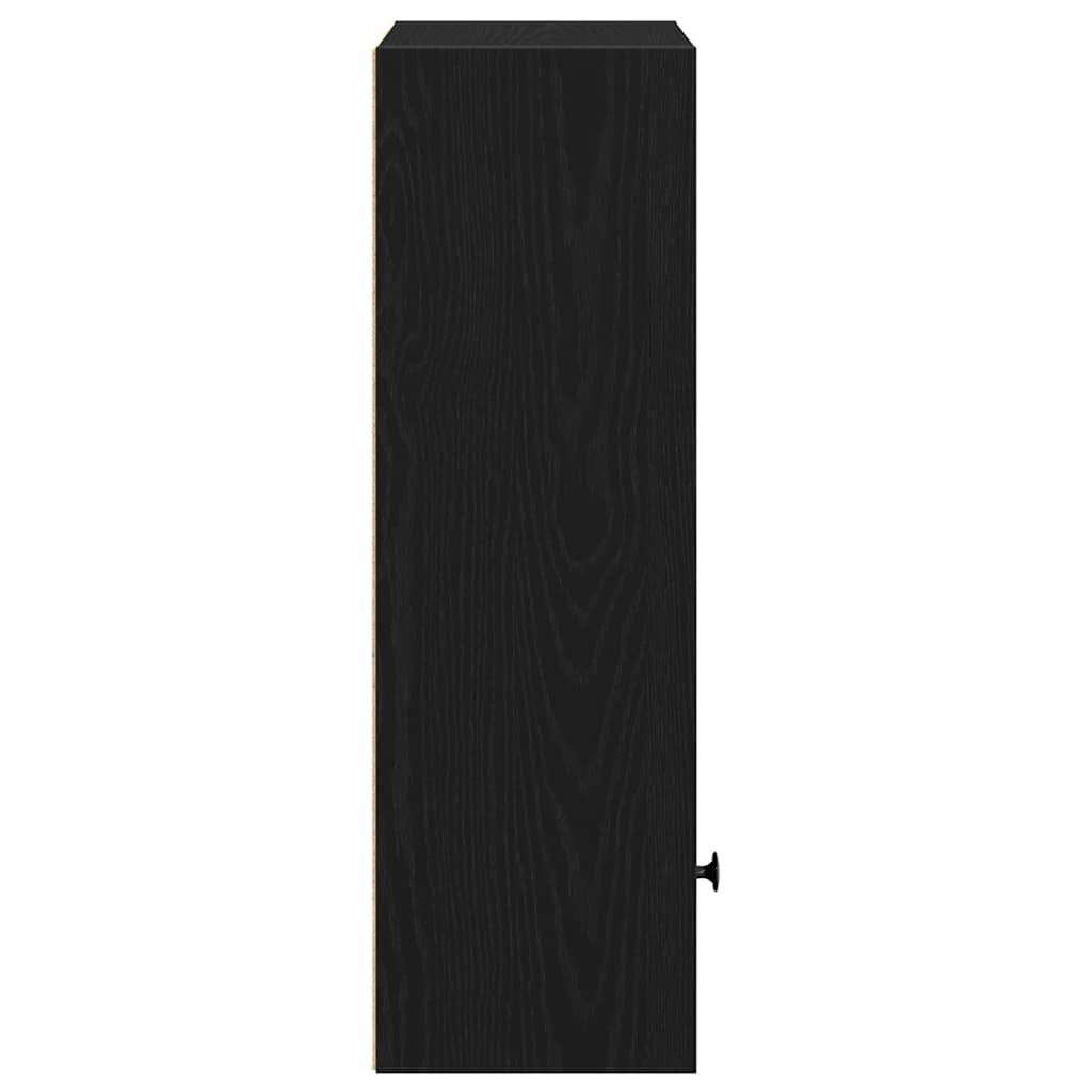 Bokhylle svart eik 31x24x77 cm konstruert tre