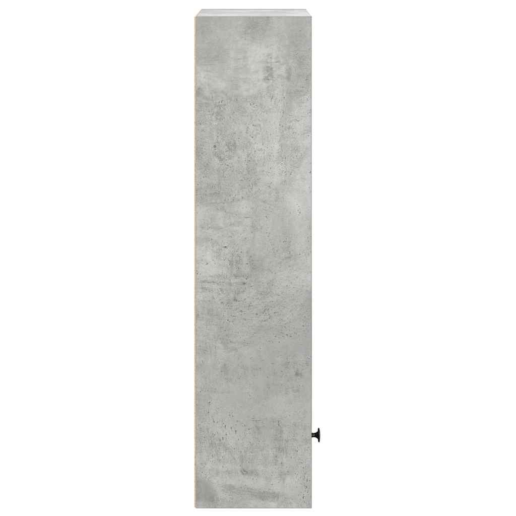 Bokhylle betonggrå 31x24x102 cm konstruert tre