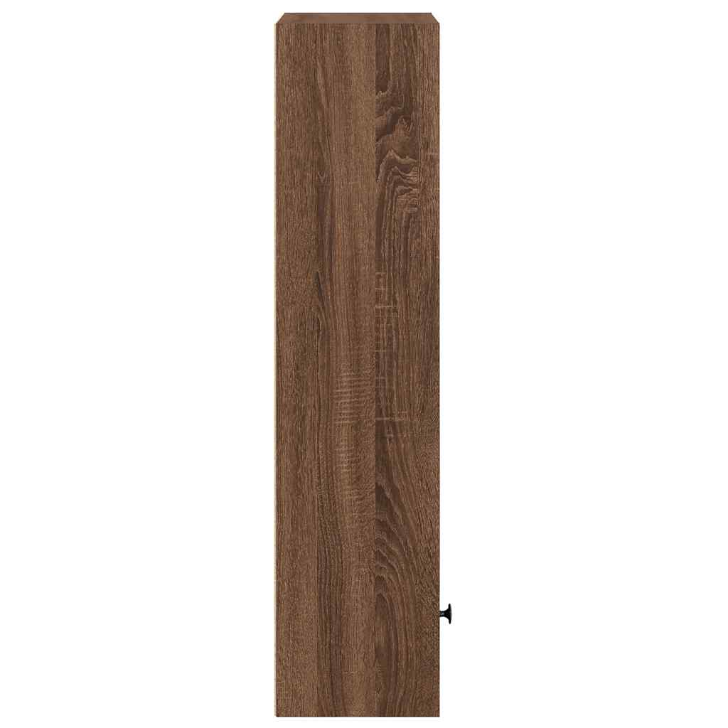 Bokhylle brun eik 31x24x102 cm konstruert tre