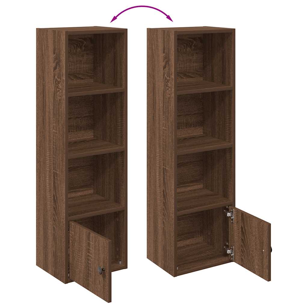 Bokhylle brun eik 31x24x102 cm konstruert tre
