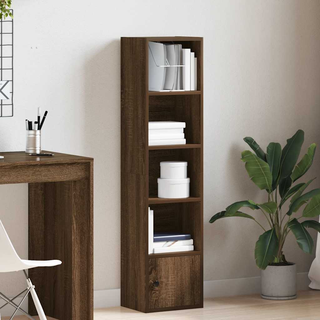 Bokhylle brun eik 31x24x127 cm konstruert tre