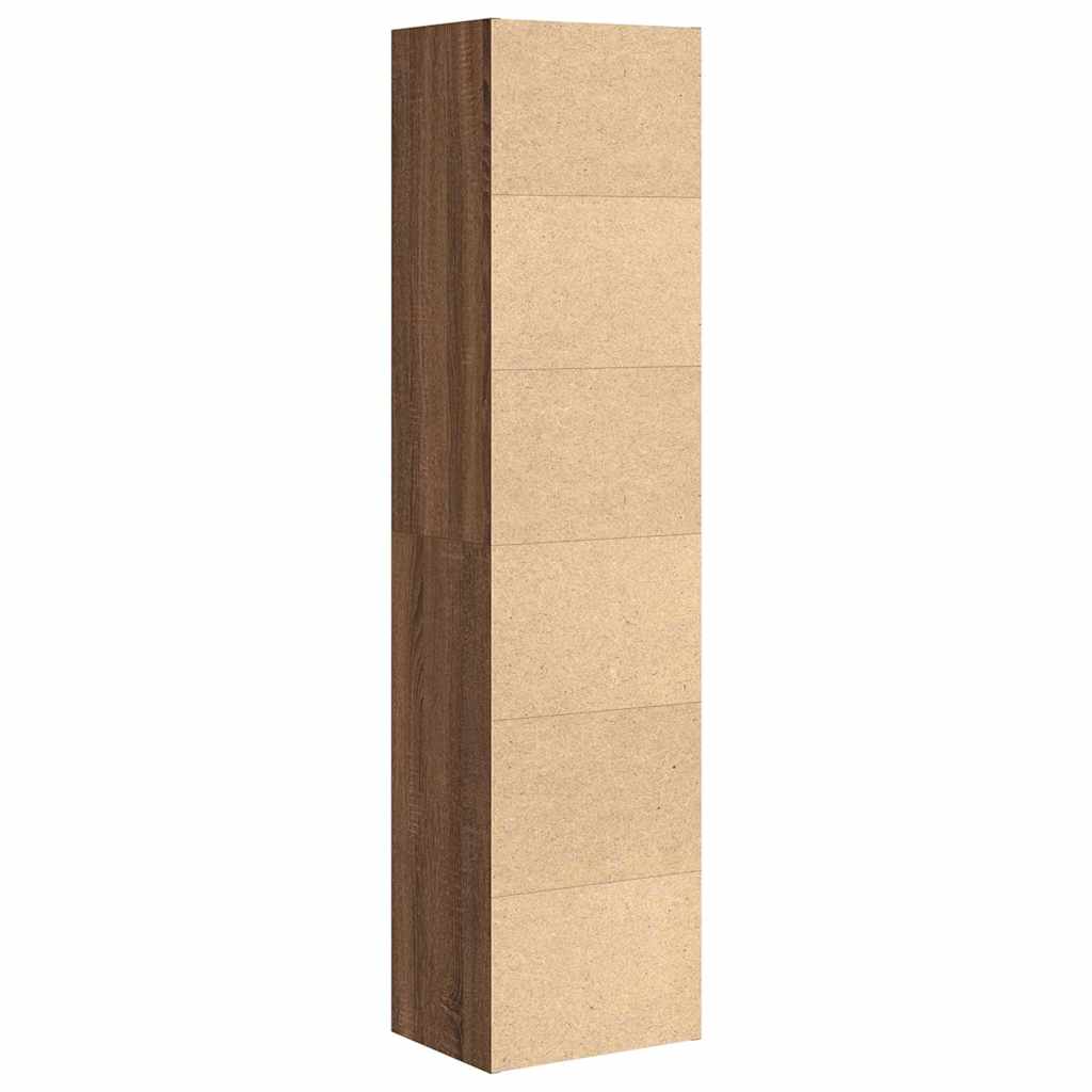 Bokhylle brun eik 31x24x127 cm konstruert tre
