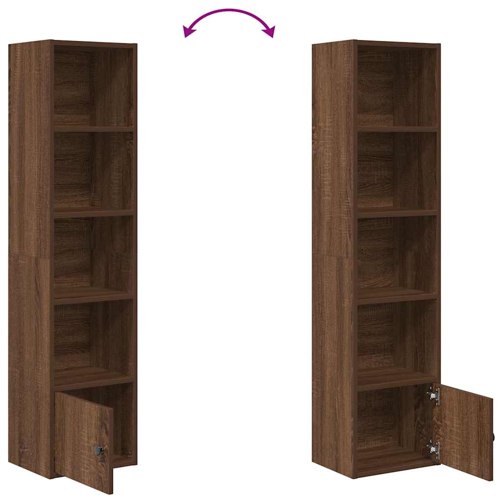 Bokhylle brun eik 31x24x127 cm konstruert tre