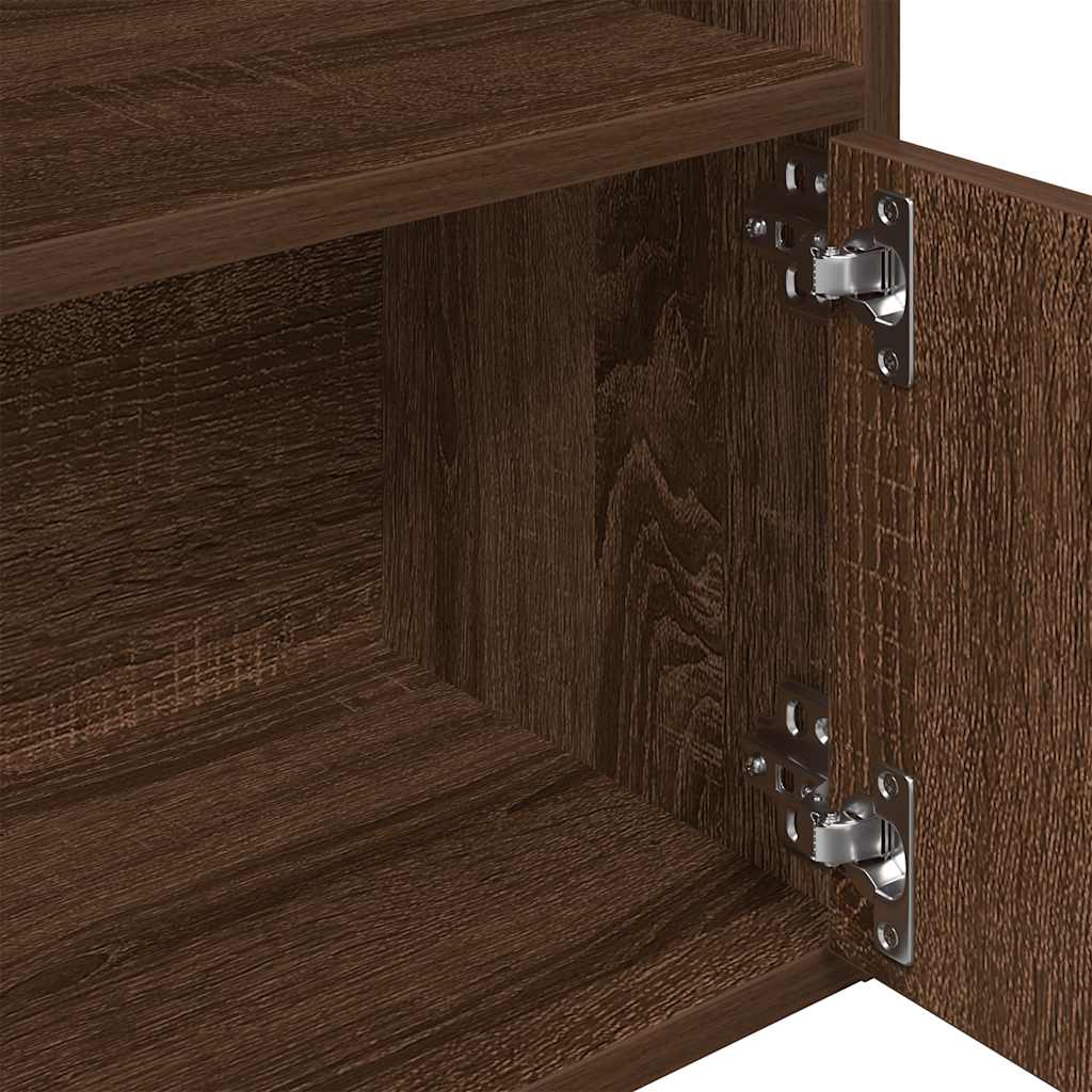 Bokhylle brun eik 31x24x127 cm konstruert tre