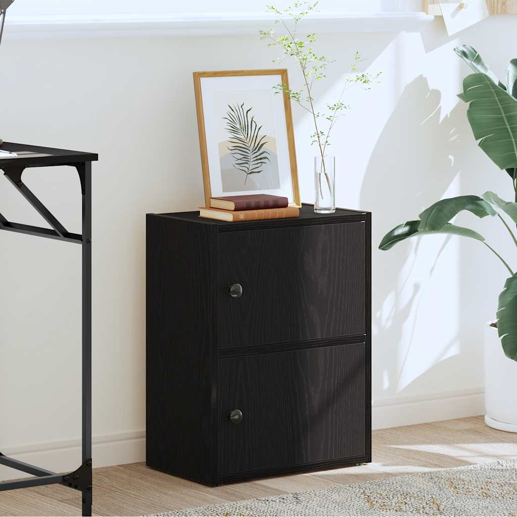 Bokhylle svart eik 40x24x52 cm konstruert tre