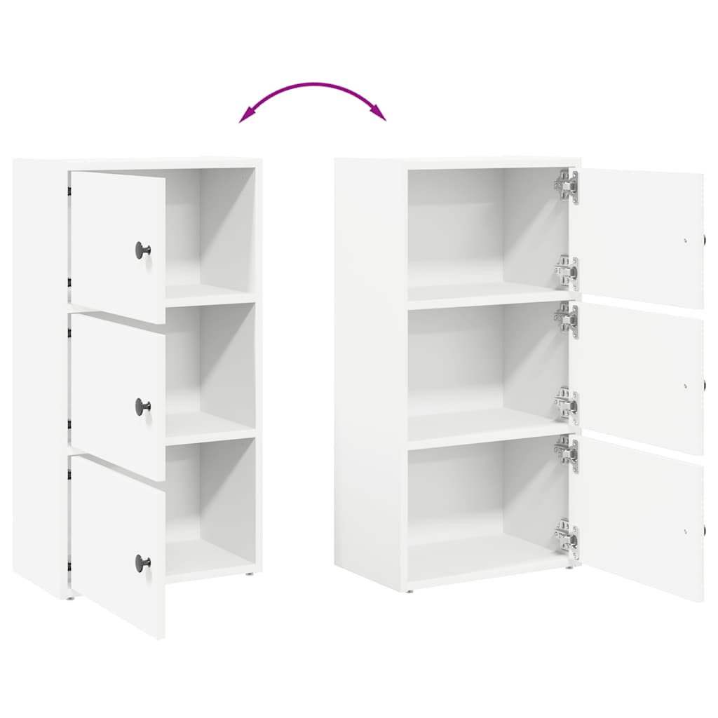 Bokhylle hvit 40x24x77 cm konstruert tre
