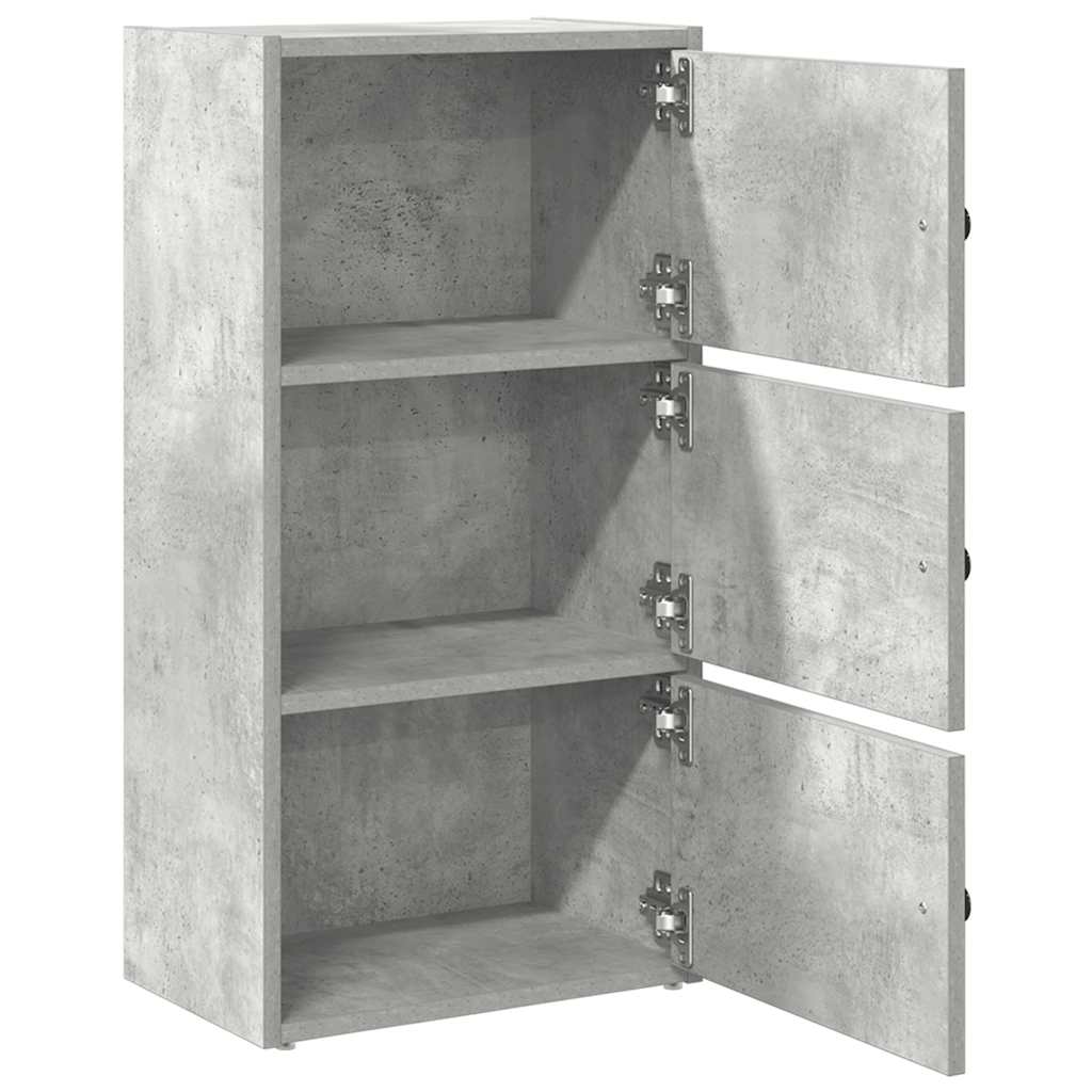 Bokhylle betonggrå 40x24x77 cm konstruert tre