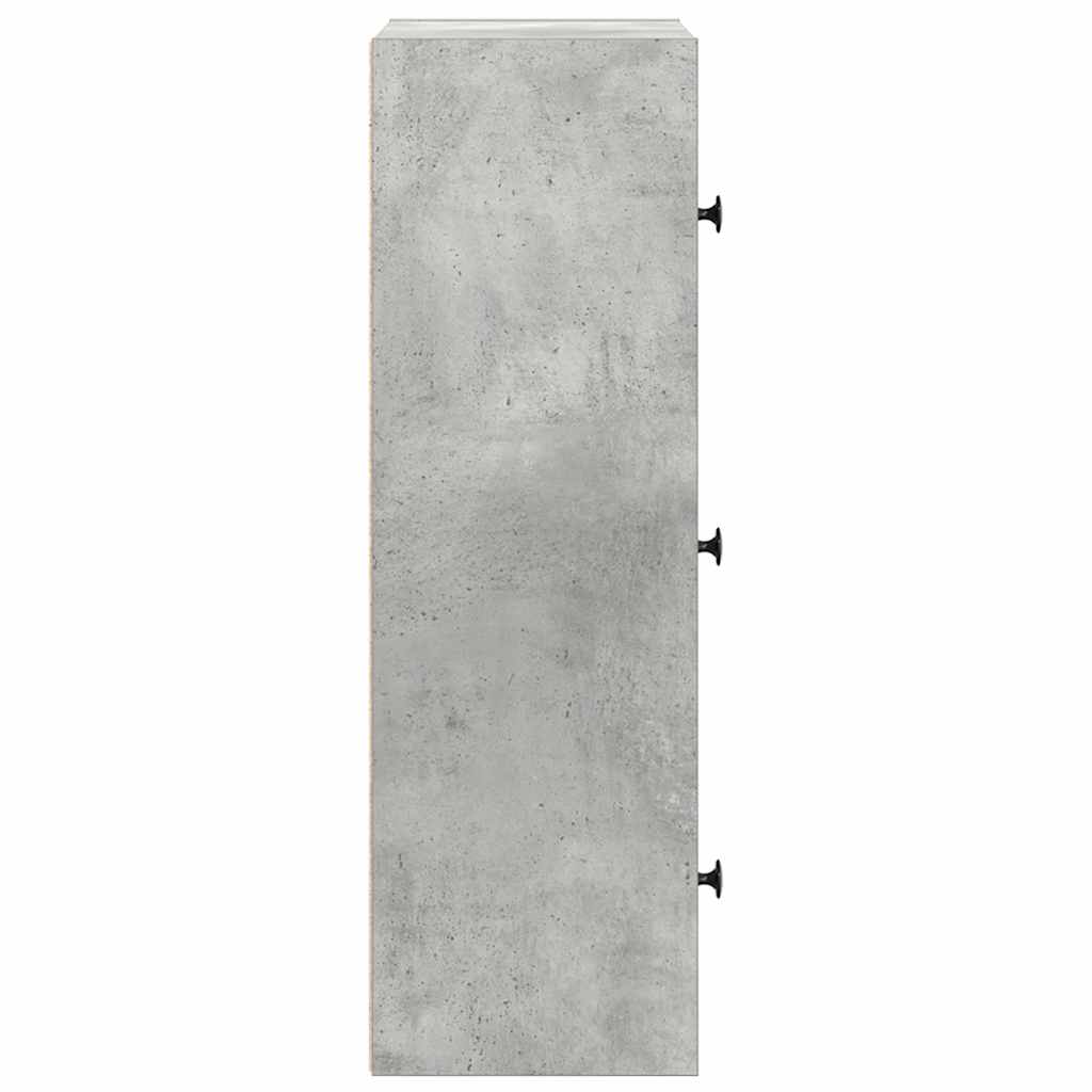 Bokhylle betonggrå 40x24x77 cm konstruert tre