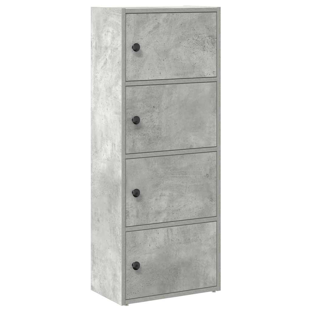 Bokhylle betonggrå 40x24x102 cm konstruert tre