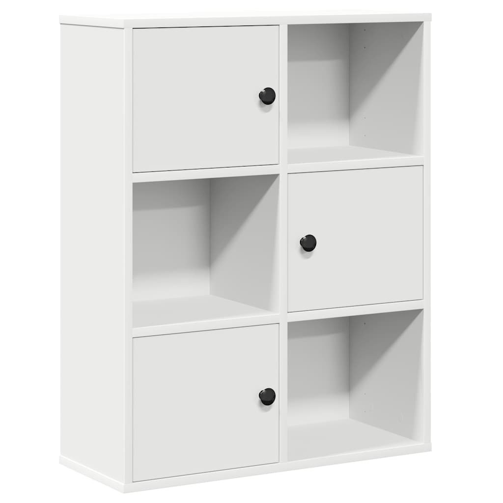 Bokhylle hvit 60x24x76,5 cm konstruert tre