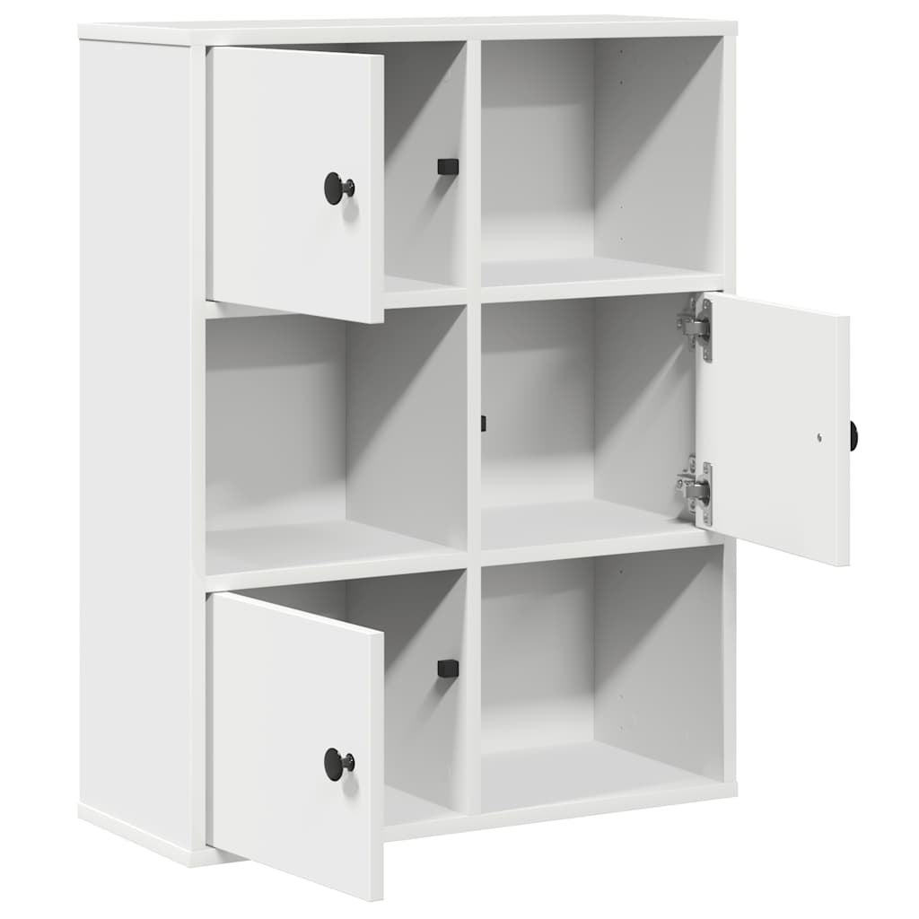 Bokhylle hvit 60x24x76,5 cm konstruert tre
