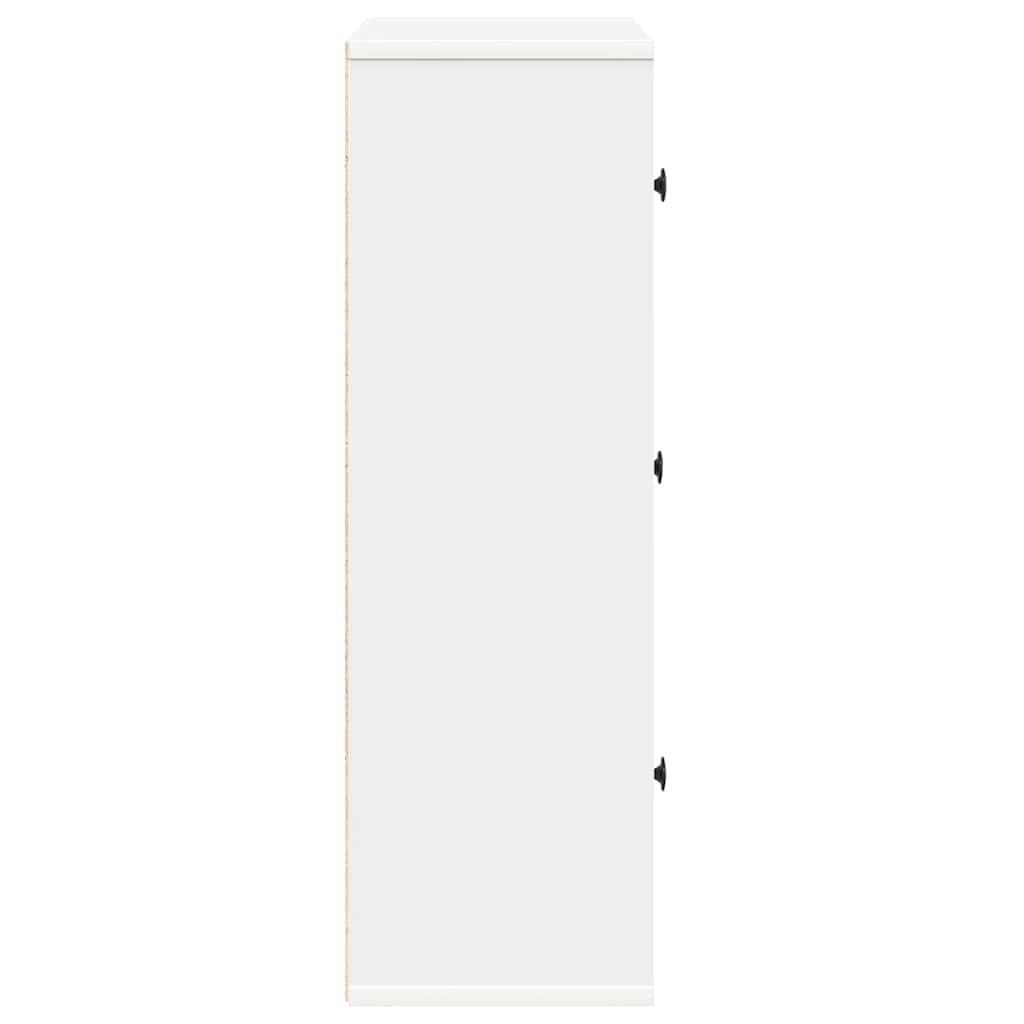 Bokhylle hvit 60x24x76,5 cm konstruert tre