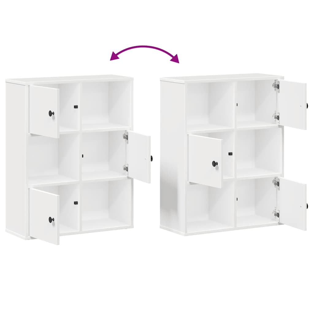 Bokhylle hvit 60x24x76,5 cm konstruert tre