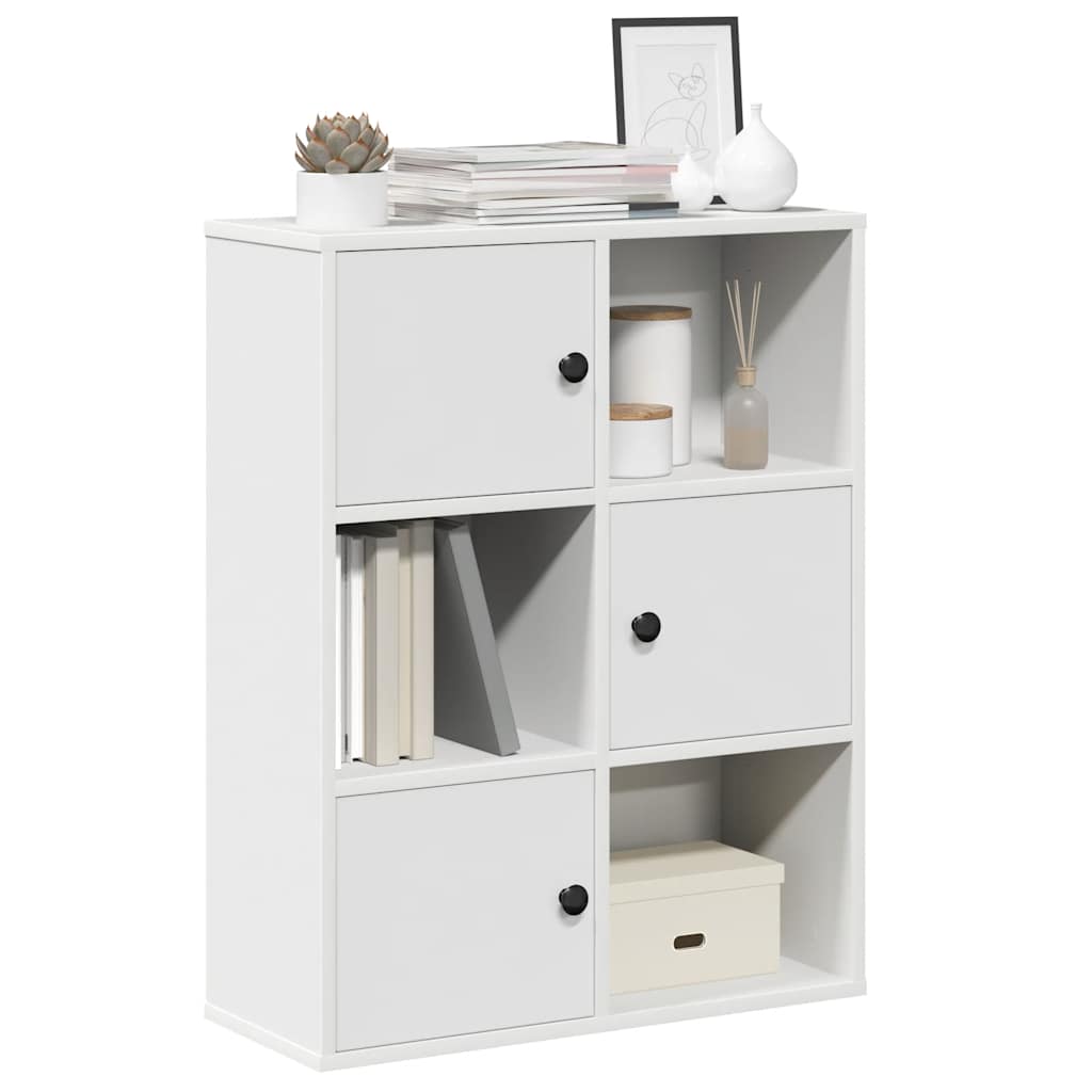 Bokhylle hvit 60x24x76,5 cm konstruert tre