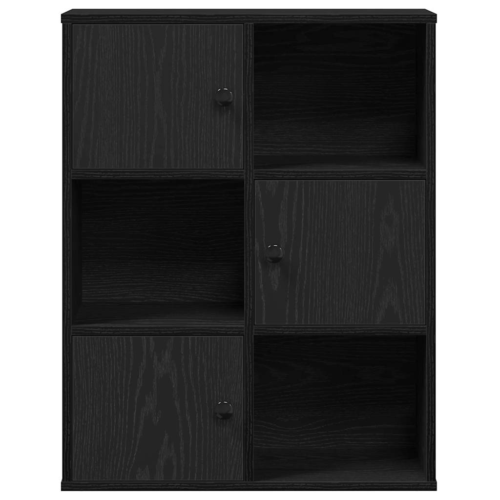 Bokhylle svart eik 60x24x76,5 cm konstruert tre