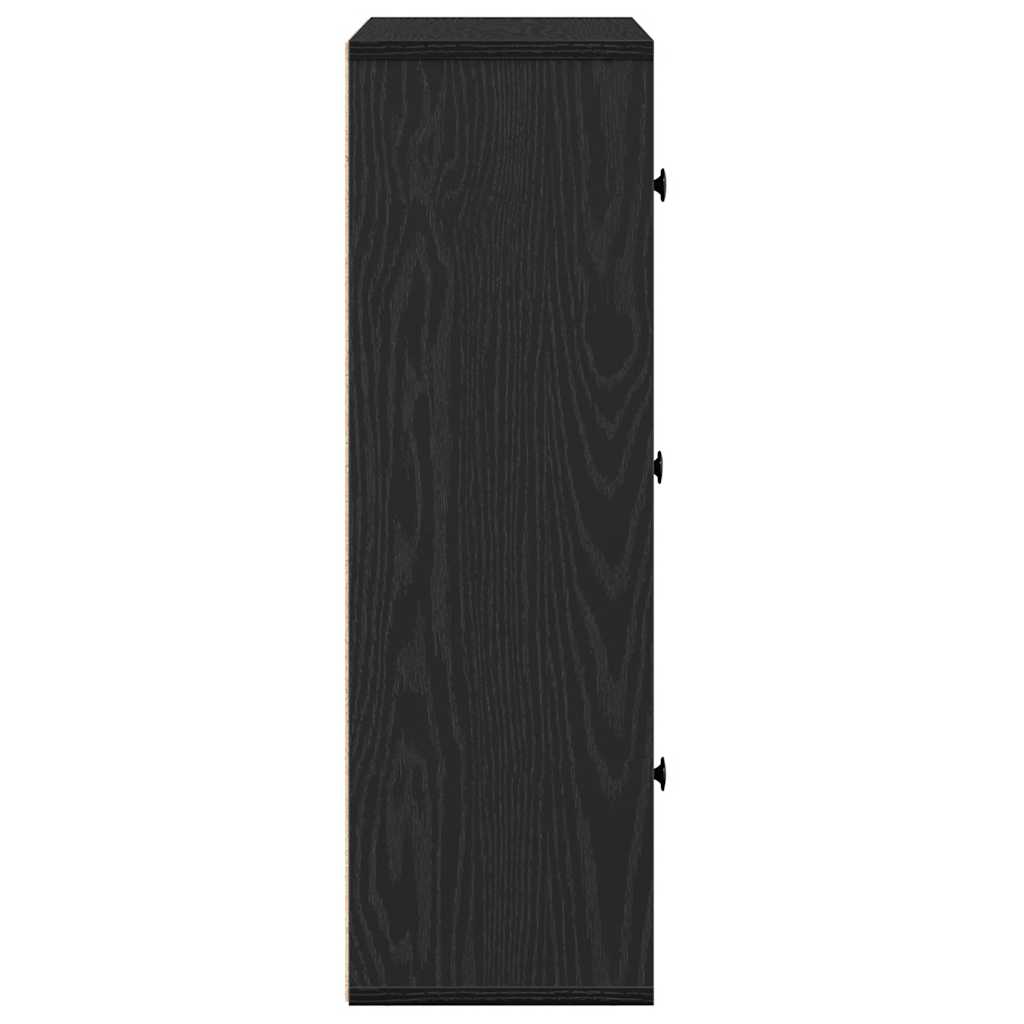 Bokhylle svart eik 60x24x76,5 cm konstruert tre