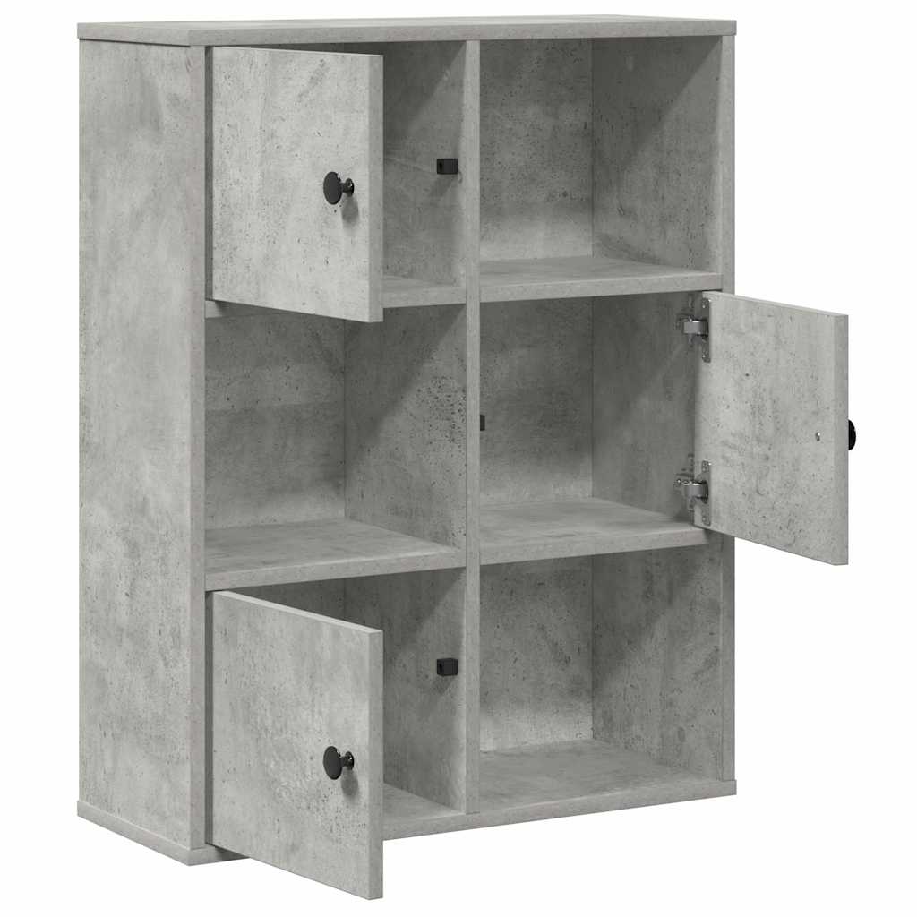 Bokhylle betonggrå 60x24x76,5 cm konstruert tre