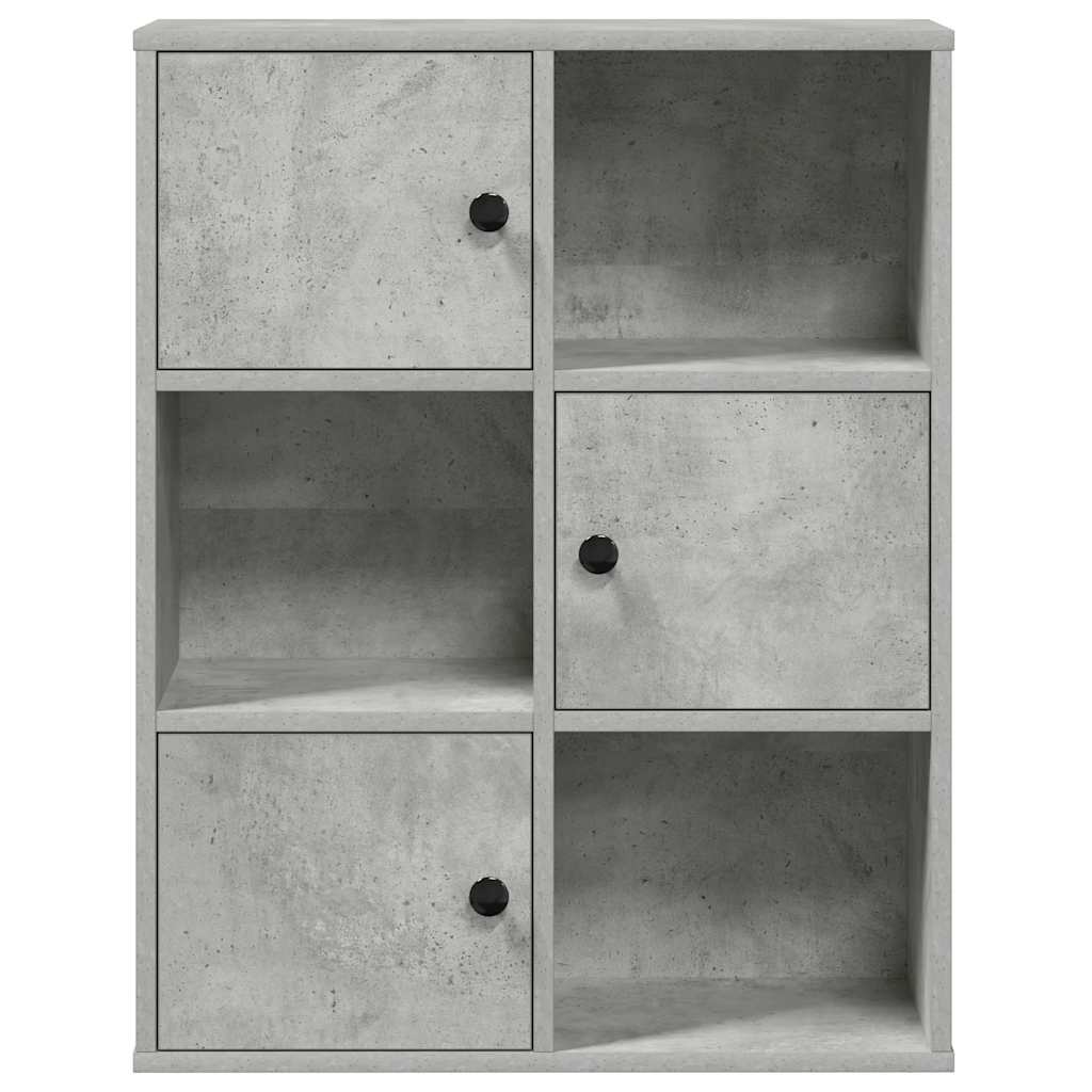 Bokhylle betonggrå 60x24x76,5 cm konstruert tre
