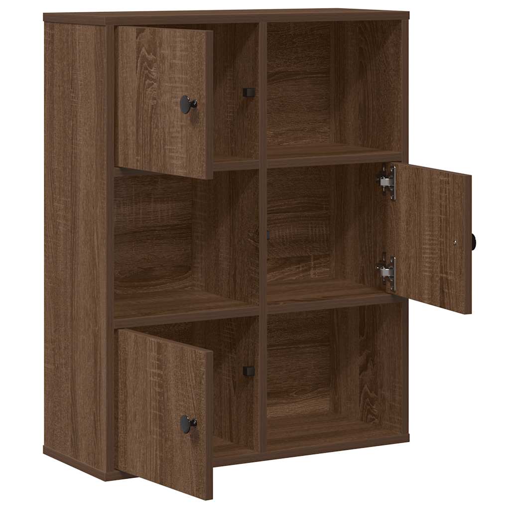 Bokhylle brun eik 60x24x76,5 cm konstruert tre