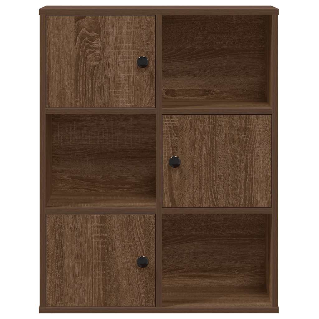 Bokhylle brun eik 60x24x76,5 cm konstruert tre