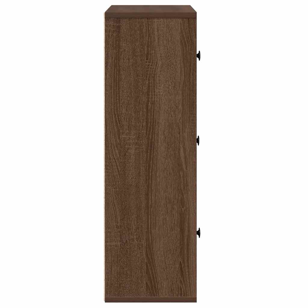 Bokhylle brun eik 60x24x76,5 cm konstruert tre