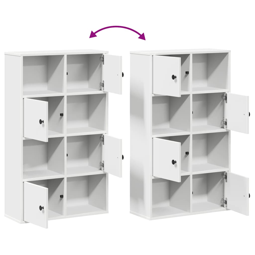 Bokhylle hvit 60x24x101,5 cm konstruert tre