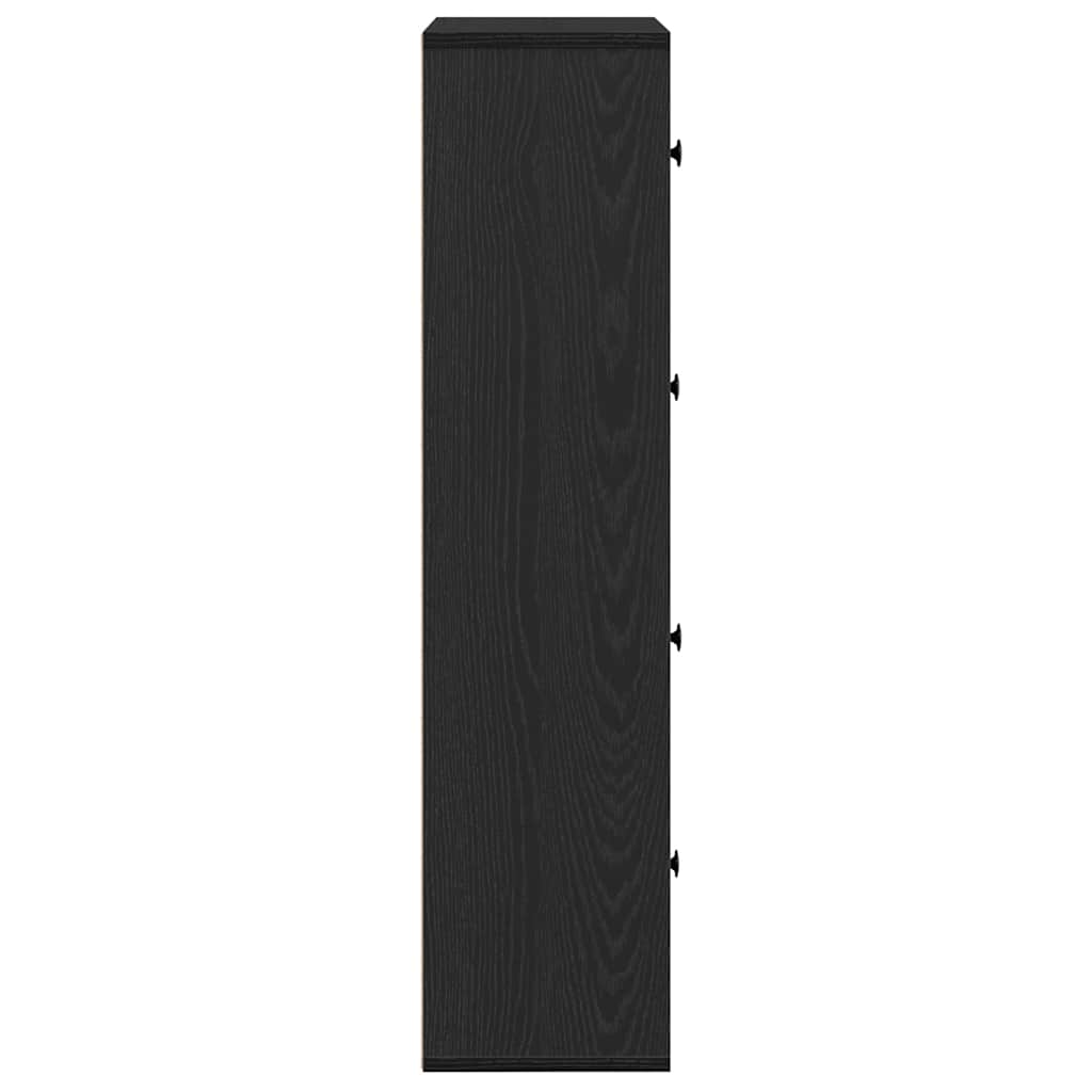 Bokhylle svart eik 60x24x101,5 cm konstruert tre