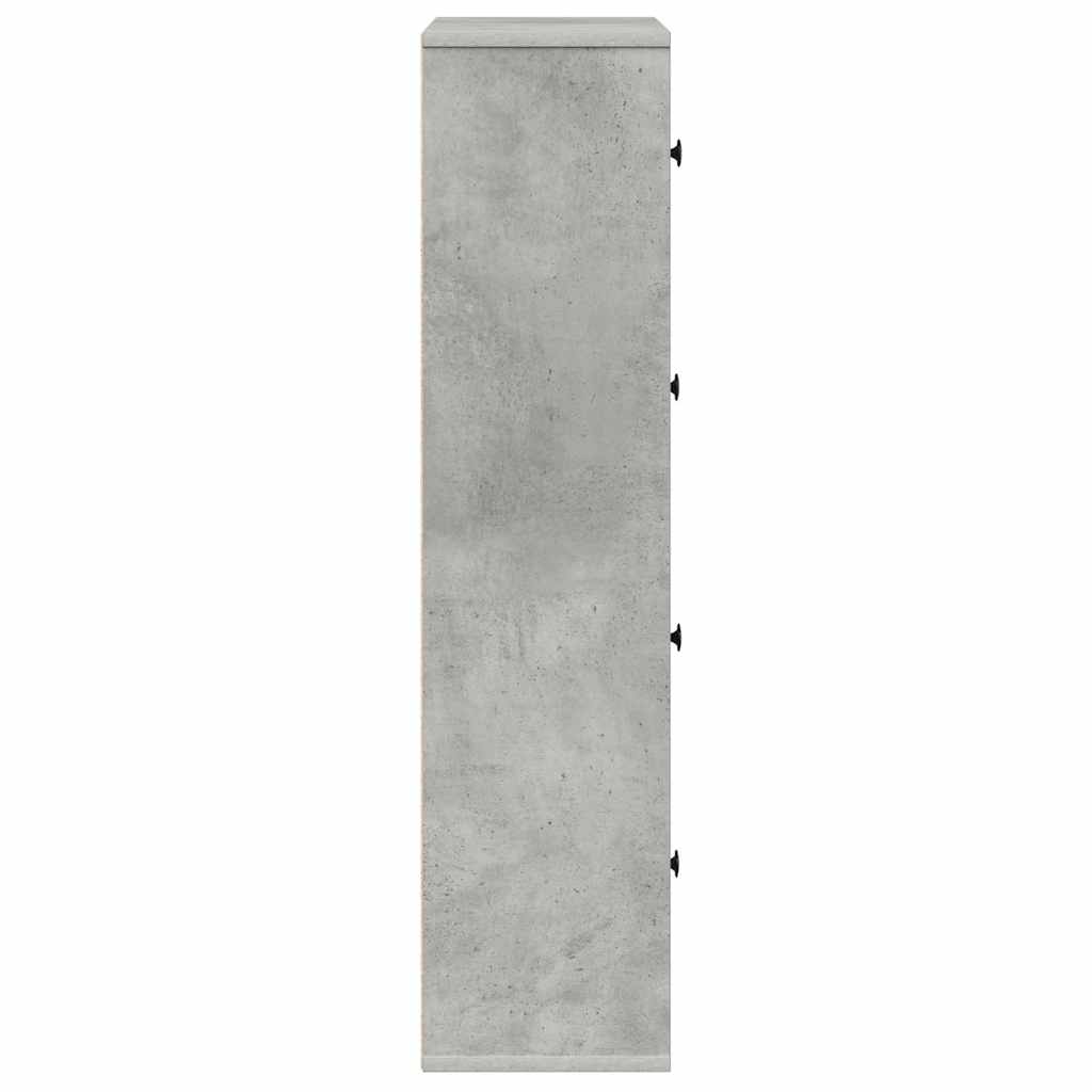 Bokhylle betonggrå 60x24x101,5 cm konstruert tre
