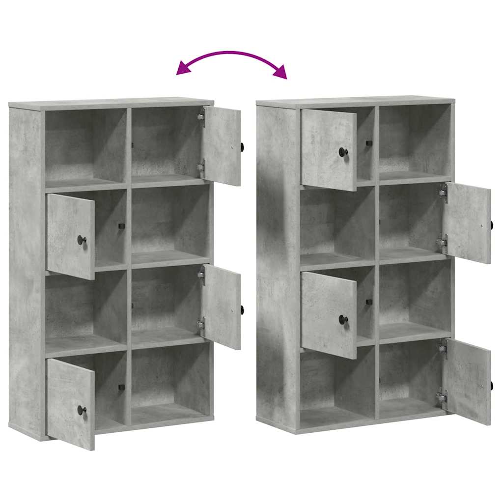 Bokhylle betonggrå 60x24x101,5 cm konstruert tre