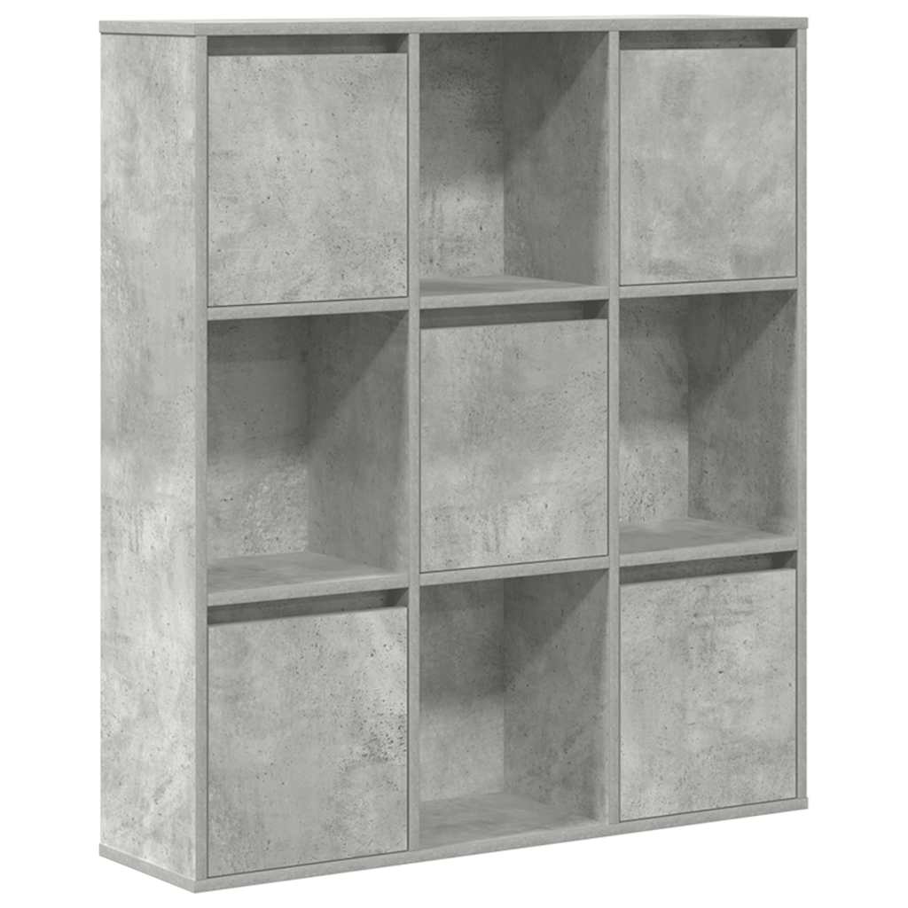 Bokhylle betonggrå 89x24x101,5 cm konstruert tre