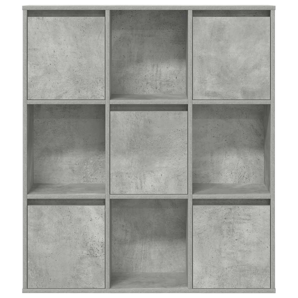 Bokhylle betonggrå 89x24x101,5 cm konstruert tre
