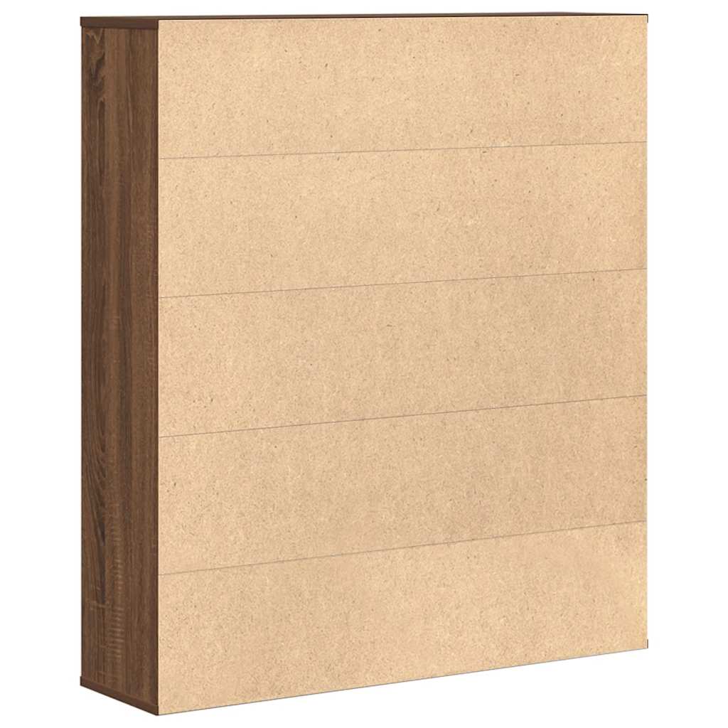 Bokhylle brun eik 89x24x101,5 cm konstruert tre