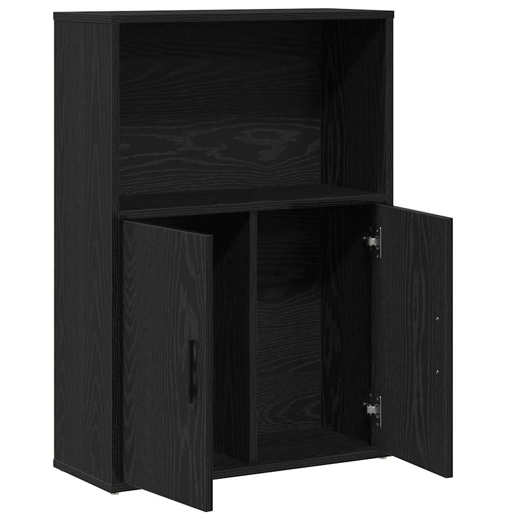 Bokhylle svart eik 60x24x85 cm konstruert tre