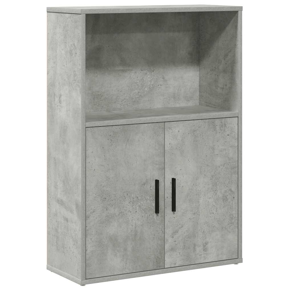 Bokhylle betonggrå 60x24x85 cm konstruert tre