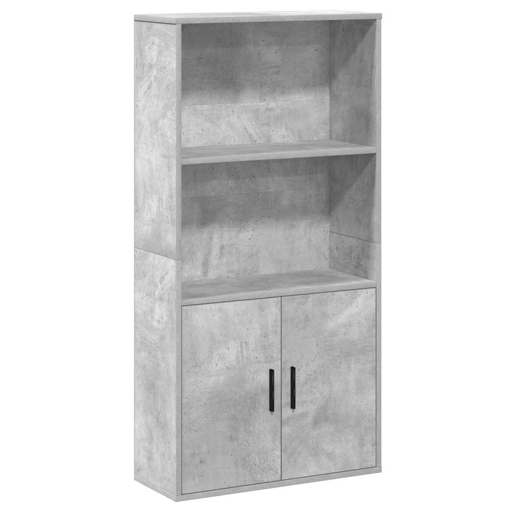 Bokhylle betonggrå 60x24x120 cm konstruert tre