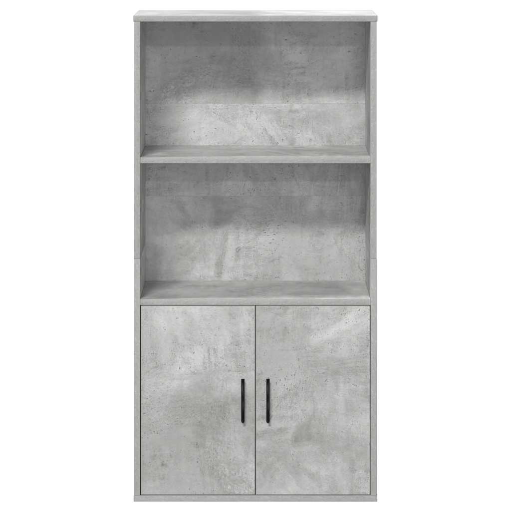 Bokhylle betonggrå 60x24x120 cm konstruert tre