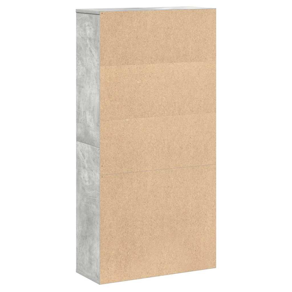 Bokhylle betonggrå 60x24x120 cm konstruert tre